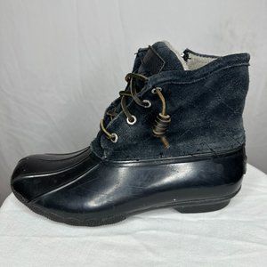 Sperry Top-Sider Boot Duck Black Rubber Waterproof
